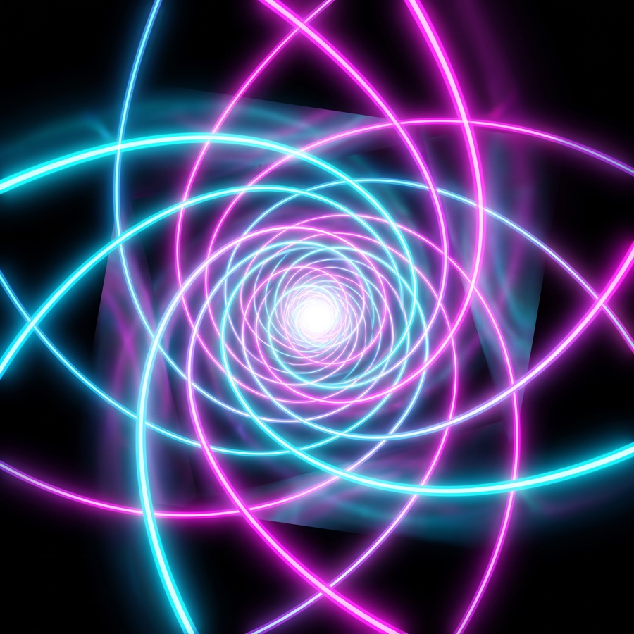 A neon brand visual on a black background — evoking exhaustion and obstruction