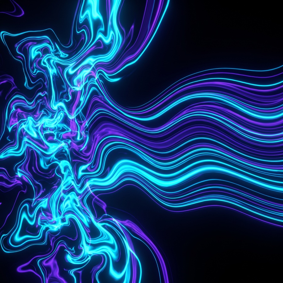 Swirling neon patches of light on a black background — evoking emptying the head