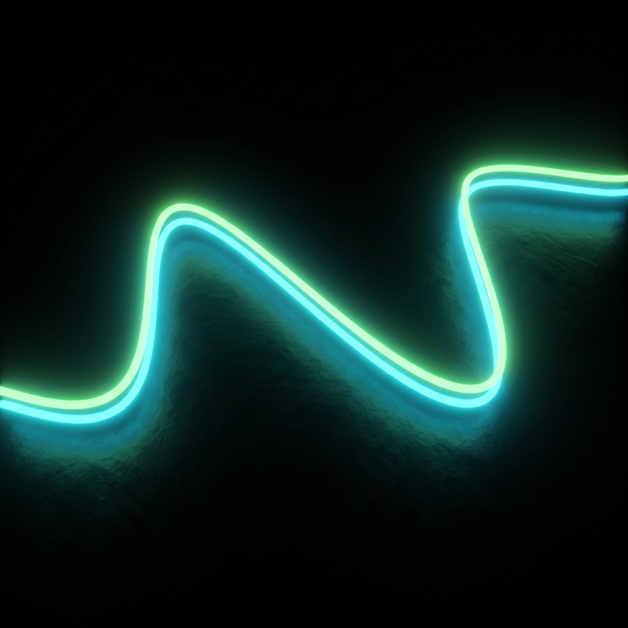 Neon brand visual on a black background — evoking the daily check-in and mood log
